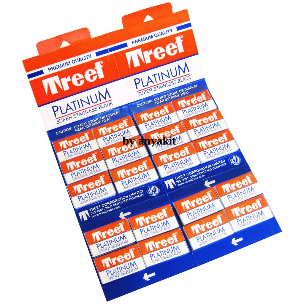 Treet ใบมีดโกนหนวด  PLATINUM 1 กล่อง 200 ใบมีด สุดคุ้มแค่ 1.345บาทต่อใบ คมกริบหนวดแขกยังยอม เพื่อการ