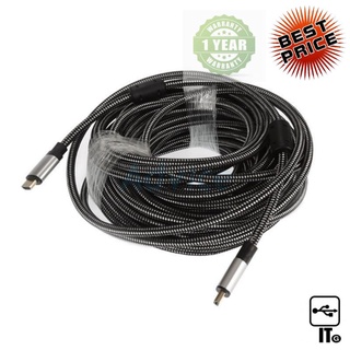 Cable  4K (V.2.0) M/M (10M) GLINK สายถัก GL201 ประกัน 1Y สายเชื่อมต่อ สายhdmi สายทีวี สายต่อทีวี สายทีวี4k