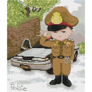 ตำรวจ (27-M)  ชุดปักครอสติช ภิญญ์ ,Cross Stitch Kit Pinn (Pre Order)