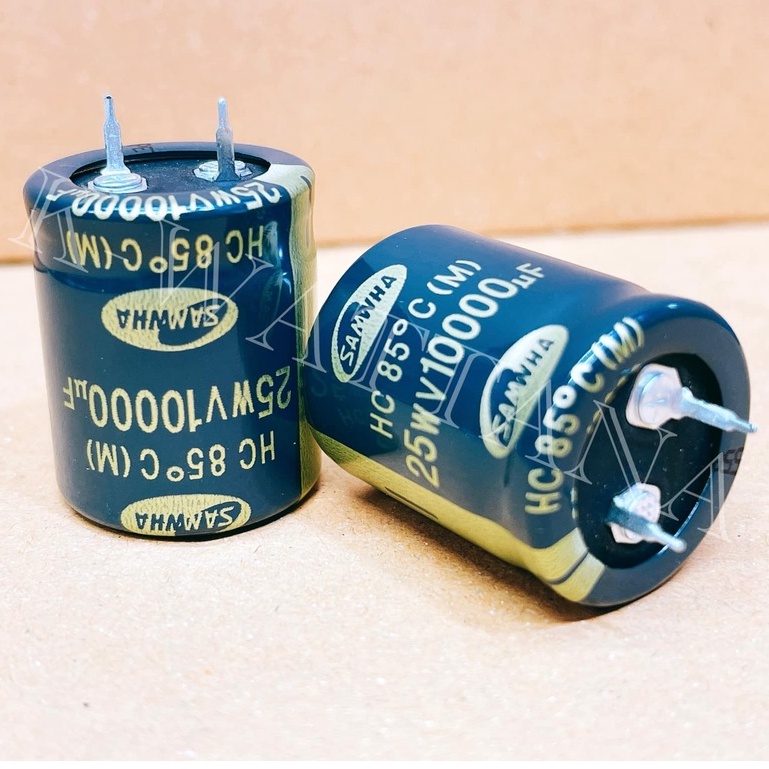 (จำนวน 1 ตัว) Capacitor ค่า 10000uF 25V. ยี่ห้อ Samwha ของแท้