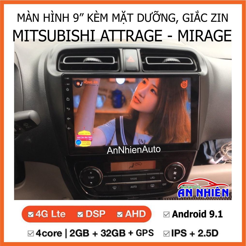 หน ้ าจอ 9 นิ ้ วสําหรับ Attrage - MIRAGE - หน ้ าจอ Android DVD พร ้ อม Mitsubishi Attrage Zin Jack Face
