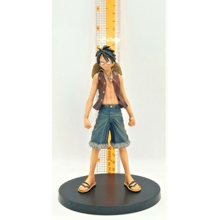 [ มือสอง งานแท้ ญี่ปุ่น ] Monkey D. Luffy มังกี้ ดี. ลูฟี่ ยืนกำหมัด 2 ข้าง ขนาดประมาณ 7" ฐานดำ วันพีช Pirate Onepiece