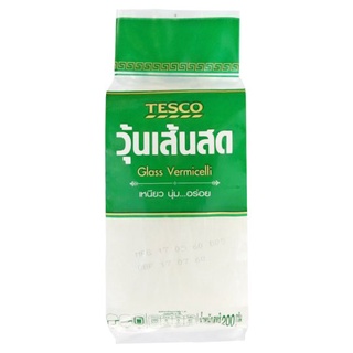 🔥ขายดี!! เทสโก้ วุ้นเส้นสด 200กรัม Tesco Glass Vermicelli 200g