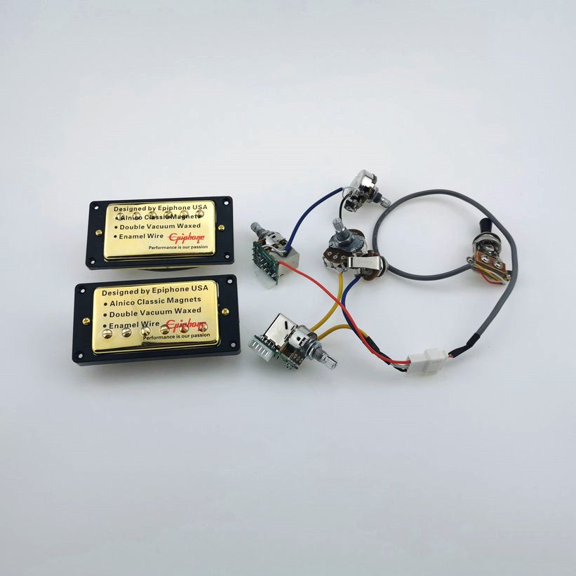 HS-1 ชุด LP มาตรฐานคอและสะพานกีตาร์ไฟฟ้า Humbucker รถกระบะ Pro สายไฟสําหรับ EPI