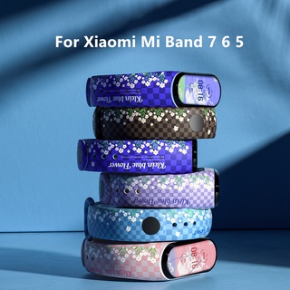 ใหม่ สายรัดข้อมือ พิมพ์ลายหมากรุก แบบเปลี่ยน สําหรับ Xiaomi Mi Band 7 6 5 Miband 7