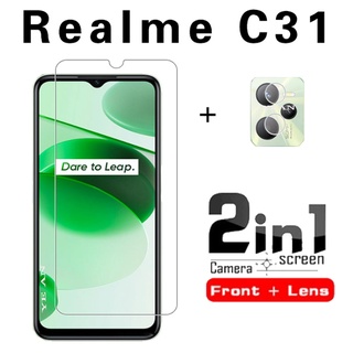 【3 ชิ้น】ฟิล์มกระจกนิรภัยกันรอยหน้าจอ แบบเต็มจอ สําหรับ Realme C31 5G