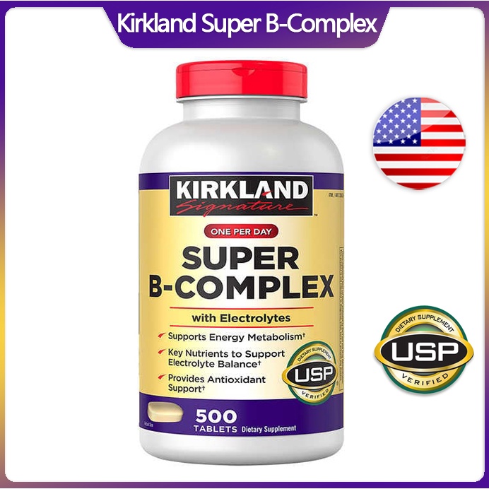 (Exp.08/2027)Kirkland Signature Super B-Complex with Electrolytes 500 Tablets