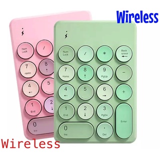 แป้นพิมพ์ตัวเลขแบบไร้สาย Wireless Mini Numpad ผสมสี Candy แบบพกพาสำหรับแล็ปท็อป PC คอมพิวเตอร์ Windows Teclados