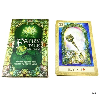 Iwo เกมกระดาน Fairy Tale Lenormand Tarot 38 สําหรับครอบครัว