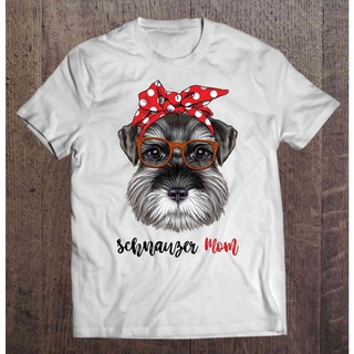 [S-5XL] เสื้อยืด พิมพ์ลาย Schnauzer Mom Face สไตล์คลาสสิก แฟชั่นสําหรับผู้ชาย