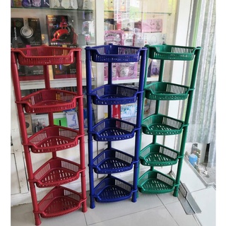 ชั้นวางของพลาสติก เข้ามุม แบบ 4 และ 5 ชั้น เหมาะสำหรับวางเข้ามุมในห้องน้ำสำหรับงางของ