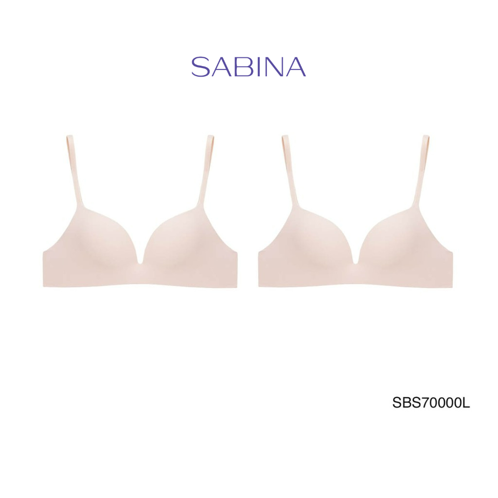 Sabina เสื้อชั้นใน Invisible Wire (Set 2 ชิ้น) (ไม่มีโครง) รุ่น Sixnature รหัส SBS7000OL สีส้มอ่อน