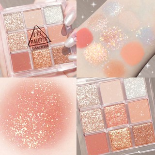 ร้านแนะนำพาเลทอายแชโดว์ 9 สี เนื้อดินน้ำมัน เนื้อใยไหม ประกายชิมเมอร์ Eye shadow 9 color img 1