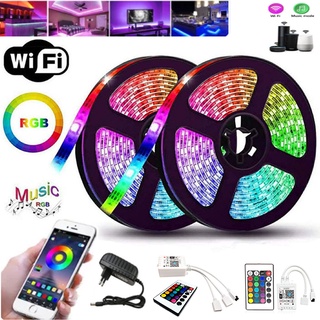 แถบไฟ LED 60 ดวง Wifi 12V RGB 24 คีย์ ยาว 10 เมตร สําหรับตกแต่ง