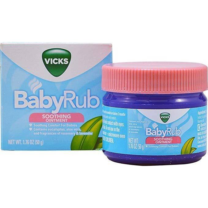Vick BabyRub Soothing Ointment 50g. บรรเทาอาการหวัดคัดจมูก