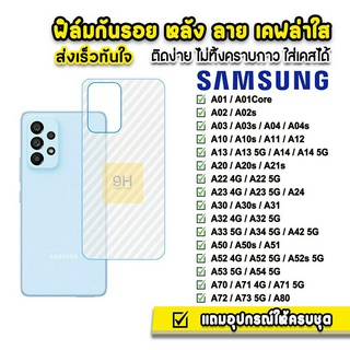 🔥 ฟิล์มกันรอย ฟิล์มหลัง เคฟล่า รุ่น Samsung A02 A03 A04 A12 A13 A14 A22 A24 A32 A33 A34 A52 A53 A54 A72 A73 ฟิล์มsamsung