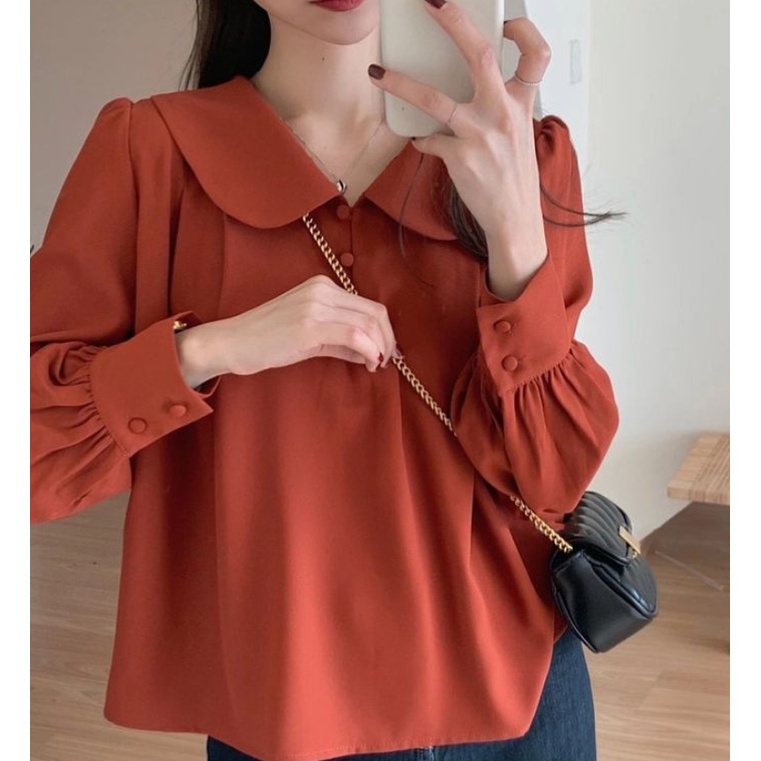 (พร้อมส่งจากไทย) เสื้อเชิ้ตแขนยาวสีพื้นคอปกน่ารักๆ [BB7] ราคา ถูกที่สุด ดีลบีเคเค แกลเลอรีภาพที่ 3