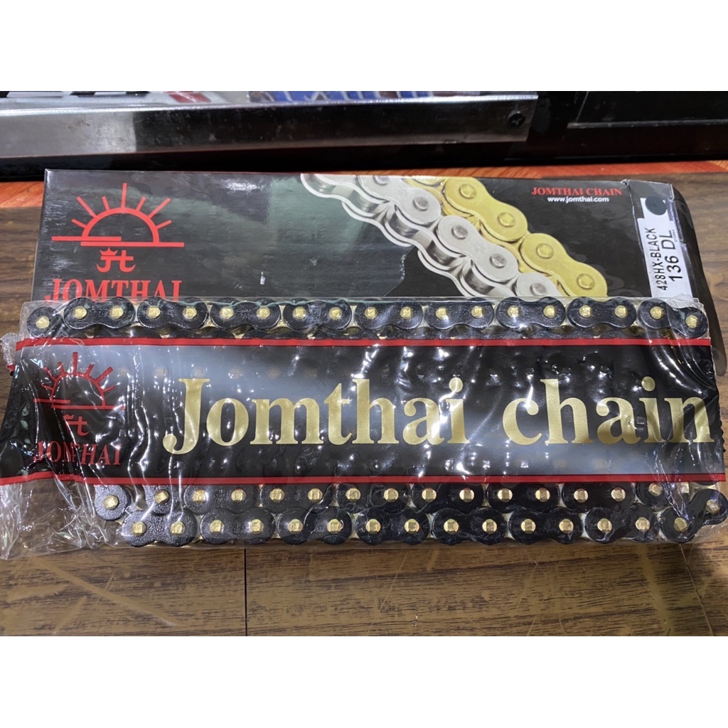 รวมโซ่X-Ring428 HX Jomthai   สีเหล็ก สีทอง สีดำหมุดทอง สีน้ำเงิน สีส้ม สีเขียว 108DL 120DL 132L 136D