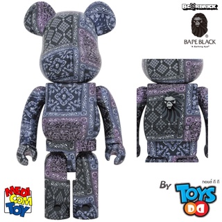 BE@RBRICK BAPE BLACK BANDANA 400% &amp; 100%