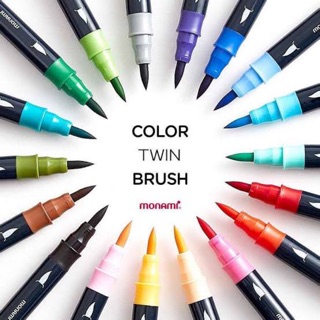 Monami colour twin brush I ปากกาหัวพู่กัน 2 ขนาดด้ามเดี่ยว