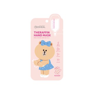 MEDIHEAL LINE FRIENDS THERAFFIN HAND MASK เมดิฮีล ไลน์ เฟรนด์ เทราฟิน แฮนด์ มาสก์ มาส์กถุงมือ 1 คู่