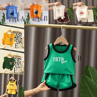 เสื้อกั๊กผ้าฝ้ายระบายอากาศลายการ์ตูนน่ารักสไตล์เกาหลีสําหรับเด็ก