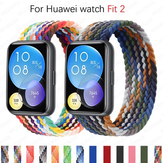 สายนาฬิกาข้อมือไนล่อนถัก แบบยืดหยุ่น อุปกรณ์เสริม สําหรับ Huawei watch Fit 2 Band