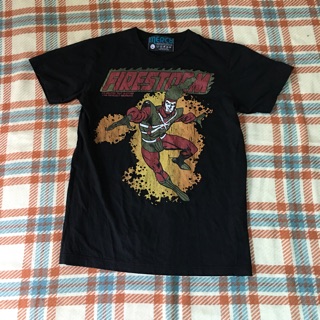 เสื้อยืดผู้ชายสีดำ ลาย firestorm เสื้อยืดสตรีทลายการ์ตูน