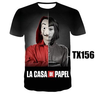 La Casa de Papel เสื้อยืด พิมพ์ลาย 3D โดย Money Heist