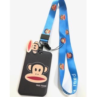 PAUL FRANK  สายคล้องคอ สายคล้องบัตร ซองใส่บัตร ที่ใส่บัตร พร้อมสายคล้องคอ (2cm) ลาย PAUL FRANK BB  มีตุกตาเล็ก PMYL