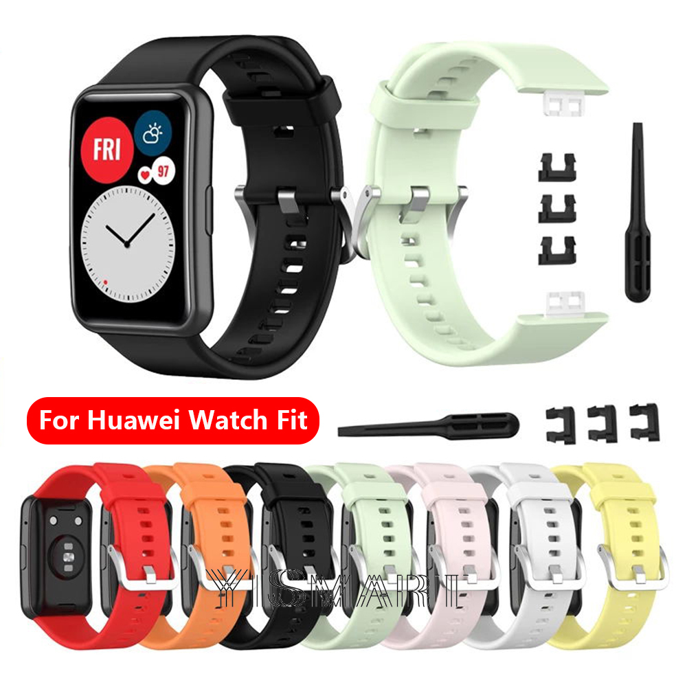 สายรัดสําหรับ Huawei Watch Fit Smartwatch เปลี่ยนสายนาฬิกาซิลิโคนสําหรับ Huawei Fit สายรัดข้อมือสายน