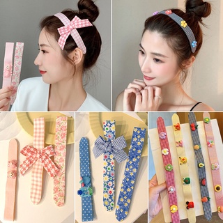 Korean Flower Bow Magic Paste Hairband Bangs Sticky Paste Headband