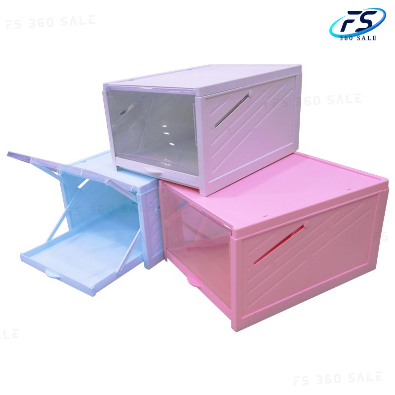 FS360 H633 PK ชั้นเก็บรองเท้า ที่เก็บรองเท้า ประกอบง่าย ฝาหน้าเปิดปิด กล่องใส่รองเท้า ชั้นวางรองเท้า