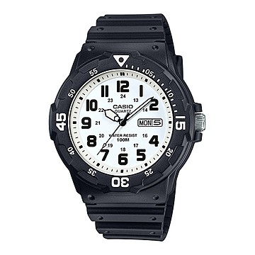 CASIO นาฬิกาข้อมือผู้ชาย สายเรซิ่น สีดำ รุ่น MRW-200H,MRW-200H-7B,MRW-200H-7BVDF