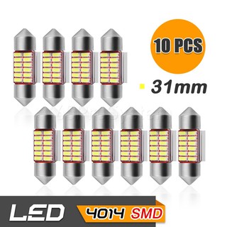 65Infinite (แพ๊ค 10 C5W 4014 12SMD 31mm) LED C5W 4014 12SMD 31mm ไฟส่องป้ายทะเบียน Super Bright ความสว่างสูง สี ขาว