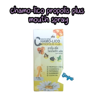 ผลิต03/22 Chamo-Lico mouth Spray สเปร์ยพ่น เจ็บคอ แผลในปาก 1 ขวด คาร์โม ลิโค เม้าส์สเปรย์