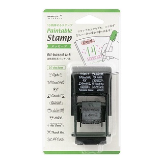 MIDORI Paintable Stamp Message English (D35377006) / ตัวปั๊มแบบมีหมึกในตัว ลายข้อความภาษาอังกฤษ แบรนด์ MIDORI