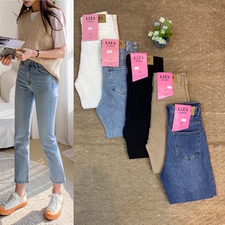 LiZA Jeans กางเกงยีนส์ทรงผ้ายืดเอวสูงปิดสะดือ