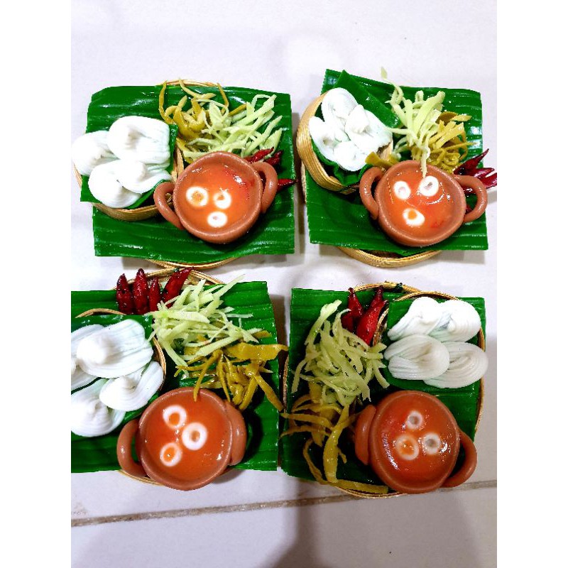 ชุดงานปั้นขนมจีนน้ำยาขนาด5เซนติเมตรใช้เป็นโมเดลตั้งโชว์