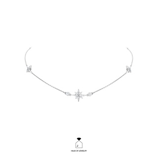 Haus of Jewelry CELESTIAL CHAIN NECKLACE สร้อยคอเงินแท้ ประดับเพชรคิวบิกเซอร์โคเนีย (Cubic Zirconia)