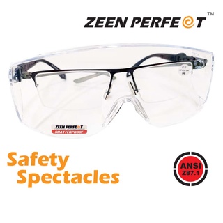 แว่นครอบ Fit Over Safety Glasses แว่นครอบตานิรภัย ZEEN PERFECT แว่นครอบแว่นสายตาขาปรับระดับขึ้นลงและสั้นยาวได้รุ่น 92303