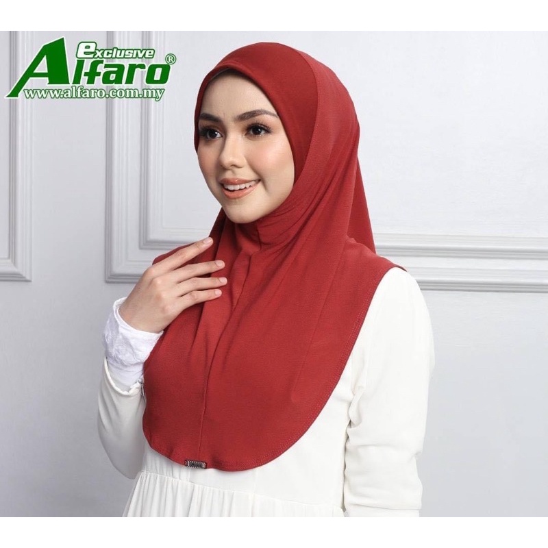 ฮิญาบสวมสำเร็จ มอสเครปสีพื้น Alfaro แท้💯%งานนำเข้ามาเลเซีย🇲🇾(ไซร์ L🌸มีคาง)