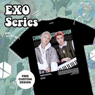 เสื้อยืดผ้าฝ้าย เสื้อยืดสีดำอินเทรนด์(พร้อมส่ง) เสื้อเชิ้ต Exo baekhyun | ชุด | Chanyeol Suho Baekhyun | โดย sayzco fanm