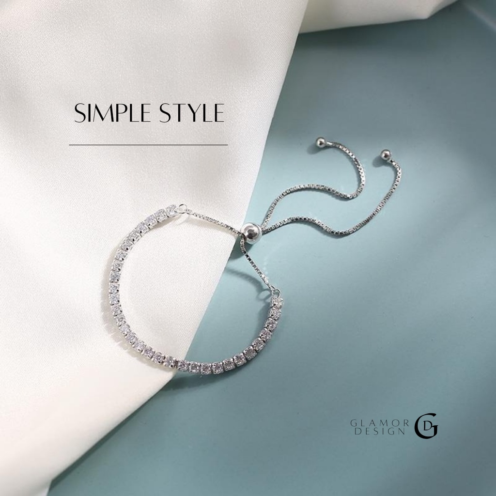 GLAMOR✨สร้อยข้อมือเพชร SHINE STAR RIVER สร้อยข้อมือเงินแท้ ของขวัญ Valentine สร้อยข้อมือผู้หญิง กําไลเงินแท้ กำไลแฟชั่น