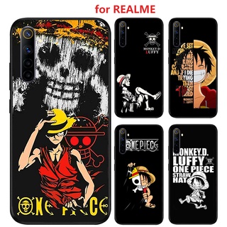 เคส realme 11 5 5S 5I 6I pro plus 4G 5G  7 6 7i C17 pro plus 4G 5G  นิ่ม ลายการ์ตูนหัวกระโหลกราชาโจรสลัดลูฟี่ สำหรับ