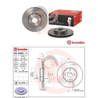 09 D065 11 จานเบรค ล้อ F (ยี่ห้อ BREMBO) รุ่น Std MAZDA มาสด้า2 1.3 1.5D Sky ปี2014-&gt;, MX-5 ND ปี 2015-&gt;