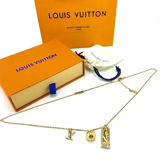 LOUIS VUITTON LV X NBA BALL AND TAB PENDANT BASKETBALL CHARM DANGLES SHINEY CHAN NECKLACE เครื่องประดับ สร้อยคอโซ่