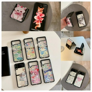 เคสโทรศัพท์มือถือ ลายสุนัข แมว แพนด้าน่ารัก สําหรับ Samsung Galaxy Z Flip 4 Z Flip 3 5G