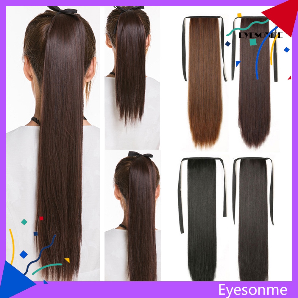 ESM 455/5/65 ซม.ผู้หญิงผมยาวตรงผมหางม้าต่อผมคอสเพลย์ Hairpiece