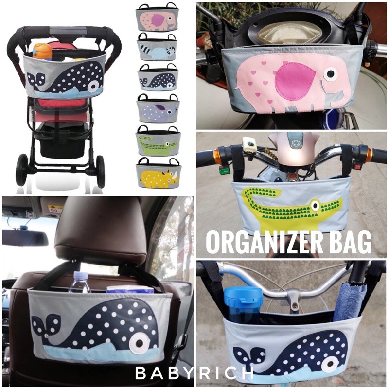 (พร้อมส่ง 11 ลาย)กระเป๋าใส่ของแขวนรถเข็น แขวนรถจักรยาน มอเตอร์ไซค์ เบาะรถ กระเป๋าจัดระเบียบ รถเข็นเด็ก